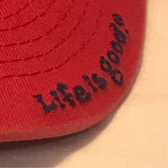 Life is Good Adjustable Red Baseball Cap - Picture 4 of 16